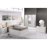 Dream Home Furnishings Rugby White High Gloss Storage Bed With White Slim Headboard