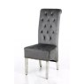 Dream Home Furnishings Sofia Grey Colour Chrome Leg Lion Knocker Dining Chair