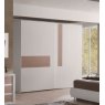 Euro Design Levante Sliding Door Wardrobe White With Warm Elm Highlight