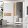 Euro Design Euro Design Levante Sliding Door Wardrobe White With Warm Elm Highlight & Mirror