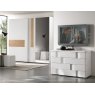 Euro Design Euro Design Levante Sliding Door Wardrobe White With Warm Elm Highlight & Mirror