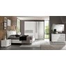 Euro Design Levante Sliding Door Wardrobe White With Grey Highlight & Mirror