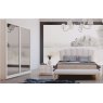 Euro Design Chanel White Ash 2 Door Sliding Wardrobe With Mirror