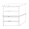 Drawer insert with 2 pull-outs wooden front for compartment width 72.2 cm with normal depth 51.5 cm