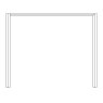 Passe-partout Frame without Lighting for Wardrobe Width 375cm in carcase colour without dual depth

