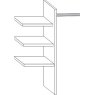 Laundry insert, consisting of: 3 shelves, 1
hanging rail, 1 mid panel width 72.2 cm