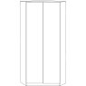 Walk-in corner unit with swing doors Front glass champagne(Pair)