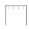 Passe-partout frames With LED lights for 3-doors wardrobes width 150 cm (Set of 3)