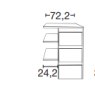 Drawer insert with 3 drawers and wooden front for compartment width 72.2 cm W 72.3cm x H 89cm x D 51.5cm Drawer insert with 3 drawers and wooden front for compartment width 72.2 cm W 72.3cm x H 89cm x D 51.5cm