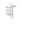 Laundry Shelf Insert consisting of 3 adjustable shelves, 1 hanging rail, 1 mid panel for compartment width 72.2 cm  W 72.3cm x H 137 cm x D 51.5cm Laundry Shelf Insert consisting of 3 adjustable shelves, 1 hanging rail, 1 mid panel for compartment width 72.2 cm  W 72.3cm x H 137 cm x D 51.5cm