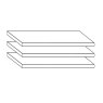3 Adjustable Shelves

W 96.4cm x H 2.2cm x D 51.5cm
