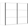 3 Door Sliding Wardrobe with Pebble Grey Glass, all doors with 2 Panels