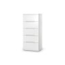 Julian Bowen MANHATTAN 5 DRAWER NARROW CHEST - WHITE