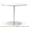 Julian Bowen JULIAN BOWEN MILAN ROUND GLASS BRUSHED STEEL PEDESTAL TABLE