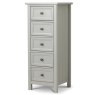 Julian Bowen JULIAN BOWEN MAINE 5 DRAWER TALL CHEST - DOVE GREY