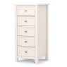 Julian Bowen JULIAN BOWEN MAINE 5 DRAWER TALL CHEST - DOVE GREY