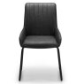 Julian Bowen JULIAN BOWEN SOHO DINING CHAIR - ANTIQUE BLACK FAUX LEATHER & THIN FRAME