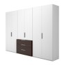 Nolte German Furniture Nolte Mobel - Concept me 220 7525091 - Complete Hinged Door Wardrobe with 5 Doors and 3 Drawers Left