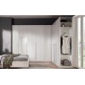 Nolte German Furniture HORIZONT 100 - High Gloss White Combination Wardrobe with an add-on Coat Rack