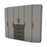 Nolte German Furniture HORIZONT 110 - Magnolia Glass Combination Wardrobe