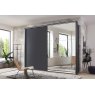 Wiemann Korfu 200 cm 2 Door Sliding Wardrobe In Basalt Carcase And Facing Left Mirror