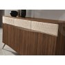 Saltarelli Mobili Saltarelli Emozioni Walnut 3 Door Console With Wooden Top and Upholstered Drawers