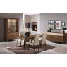 Saltarelli Mobili Saltarelli Emozioni Walnut 3 Door Console With Wooden Top and Upholstered Drawers