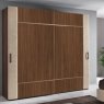 Saltarelli Emozioni Walnut 2 Door Wardrobe With Upholstered Bands