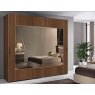 Saltarelli Mobili Saltarelli Emozioni Walnut 2 Door Mirrored Wardrobe With Wood Bands