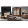 Saltarelli Emozioni Walnut 2 Door Mirrored Wardrobe With Wood Bands