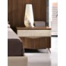Saltarelli Emozioni Walnut Night Stand With Wooden Top and Upholstered Drawer