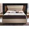 Saltarelli Mobili Saltarelli Emozioni Walnut Bed With Narrow Upholstered Headboard and Upholstered Sides