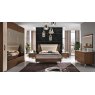 Saltarelli Mobili Saltarelli Emozioni Walnut Bed With Upholstered Headboard, Sides and Footboard in Wood