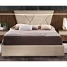 Saltarelli Emozioni Walnut Bed With Upholstered Headboard and Upholstered Sides