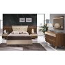 Saltarelli Mobili Saltarelli Emozioni Walnut Bed With Upholstered Headboard and Nightstand Back Panels, Upholstered Si