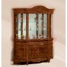Saltarelli Versailles Walnut Vetrina 4/doors glass cupboard with Drawers