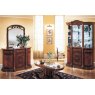 Saltarelli Florence Walnut Vitrine 3 Door Glass Cupboard.