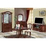 Saltarelli Florence Walnut Vitrine 2 Door Glass Cupboard.