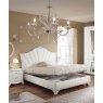 Saltarelli Mobili Saltarelli Giulia White Ottoman Bed with Upholstered sides and headboard.