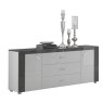 San Martino Italy San Martino New Ascot 2 Door Sideboard with 3 Drawers in White and Grey High Gloss