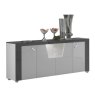 San Martino Italy San Martino New Ascot 4 Door Sideboard in White and Grey High Gloss