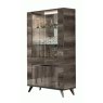 Status SRL Italy Status Medea Vintage Oak 2 Door Vitrine