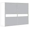 3 Door Sliding Wardrobe with Pebble Grey Glass, all doors with 5 Panels