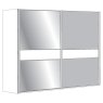 3 Door Sliding Wardrobe with Pebble Grey Glass, all doors with 5 Panels