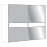 4 Door Sliding Wardrobe with Pebble Grey Glass, all doors with 5 Panels and synchronous opening