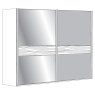 4 Door Sliding Wardrobe with 2 Centre Crystal Mirror and 2 Pebble Grey Glass with 2 Panels,synchrono