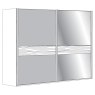 3 Door Sliding Wardrobe with 1 Centre Crystal Mirror and 2 Pebble Grey Glass with 2 Panels