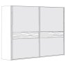 4 Door Sliding Wardrobe with 2 Centre Crystal Mirror and 2 Pebble Grey Glass with 5 Panels,synchrono