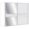 2 Door Sliding Wardrobe with Havana Glass, all doors with 2 Panels