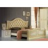 Ben Company Ben Company New Serena Beige & Gold Padded Headboard Bed